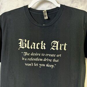 Vintage Black Art T Shirt Womens Medium Black Short Sleeve Y2K USA In The Mix
